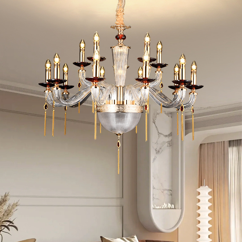 法式轻奢水晶吊灯欧式简约客厅灯餐厅灯卧室书房酒店大厅灯饰