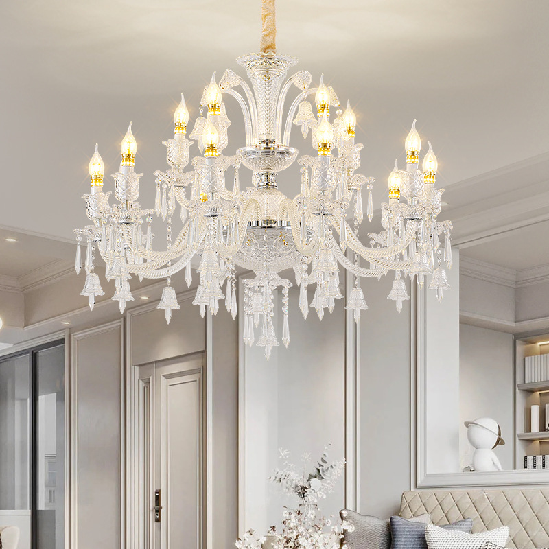 法式轻奢水晶吊灯简欧吧台灯宫廷复古客厅吊灯餐厅灯主卧室水晶灯