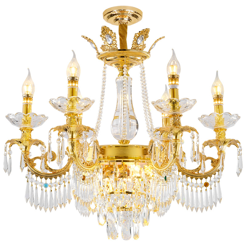 欧式客厅吊灯水晶吊灯法式餐厅卧室书房大气灯具奢华别墅楼梯灯具