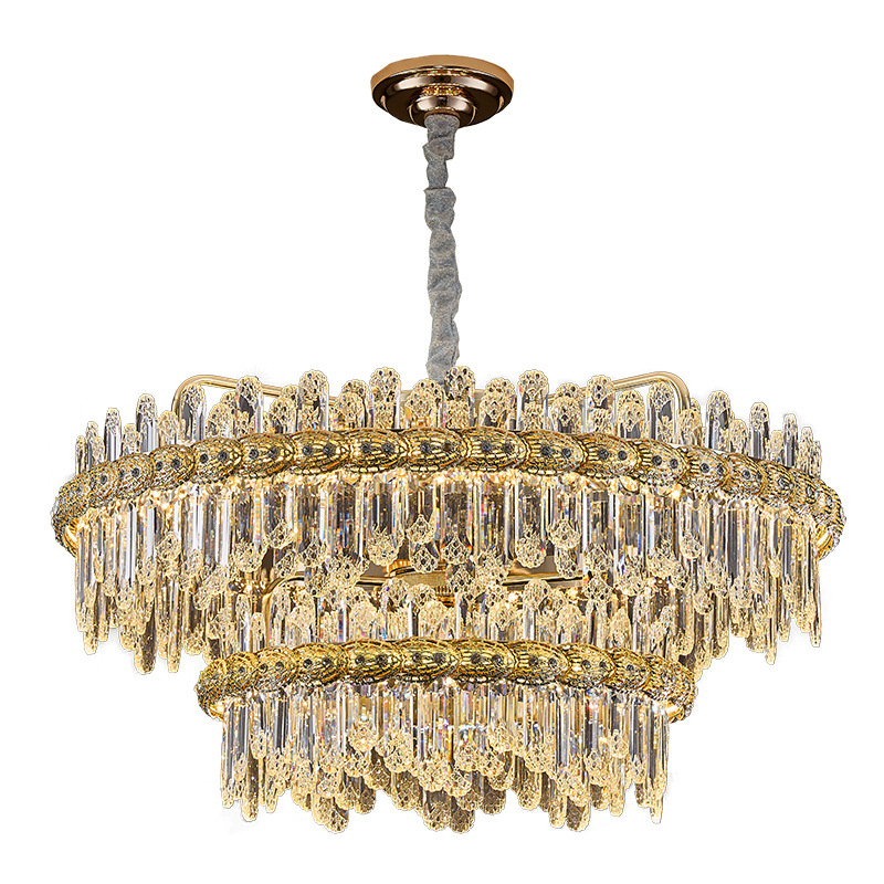 轻奢水晶客厅灯高档2025新款北欧现代简约大气主卧室灯具中山吊灯